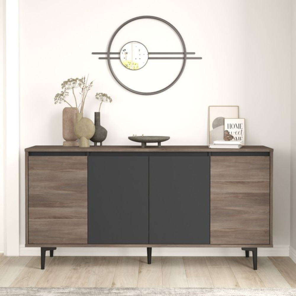 Robin Home Linda Konsol 4 Kapaklı 160CM Kahve-Antrasit Ln3-Ca Konsol Mobilya Fiyatı