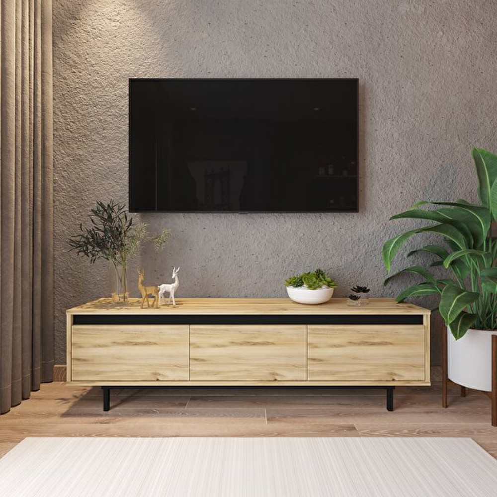 Robin Home Tv Ünitesi Tv Sehpası Metal Ayaklı 160CM Keçe-Siyah Dg1 - Kahverengi Tv Ünitesi / Sehpası Fiyatı