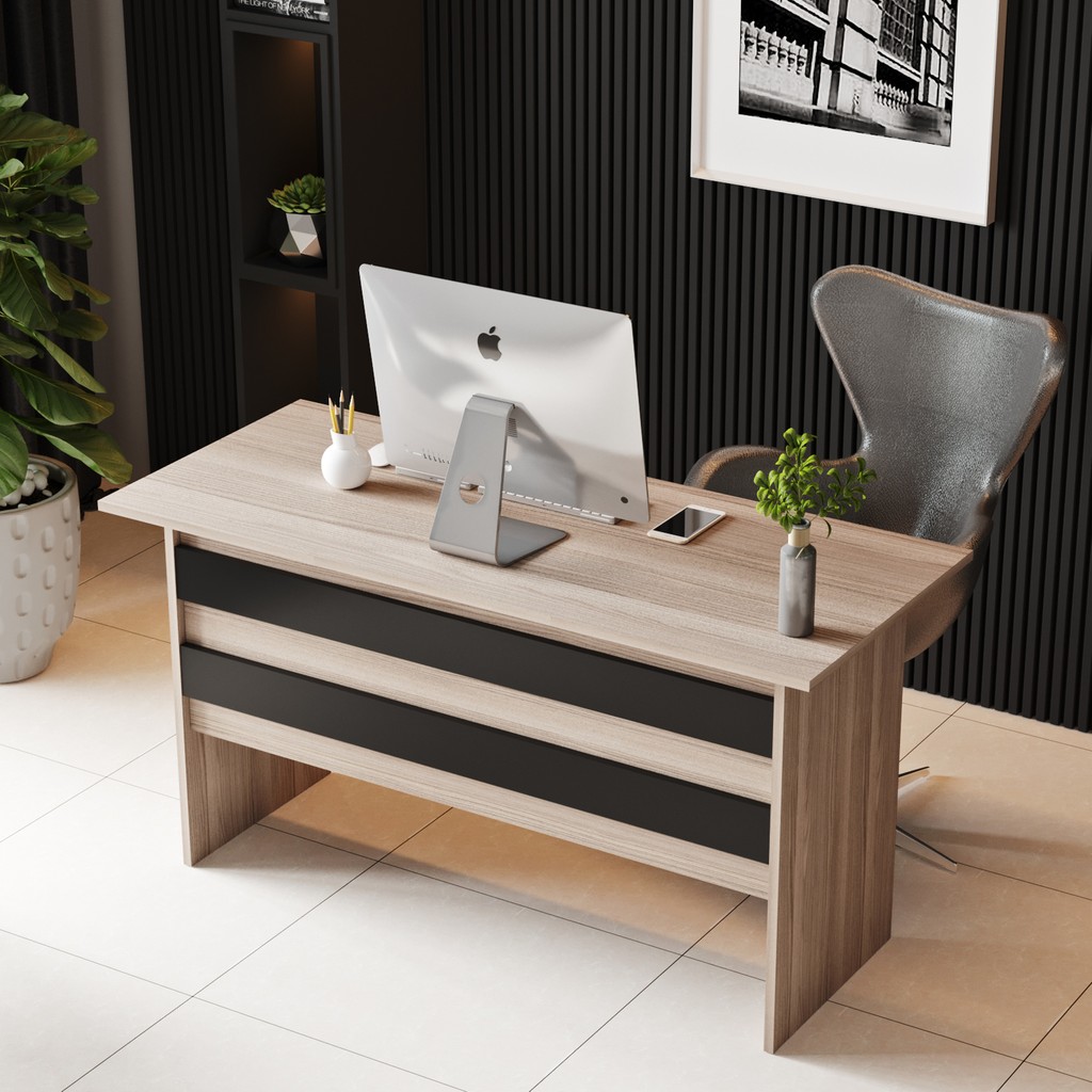 Robin Home Verona A Ofis Çalışma Masası Meşe - Siyah - Y: 73 cm D: 60 cm G: 140 cm Ofis Çalışma Masası Fiyatı