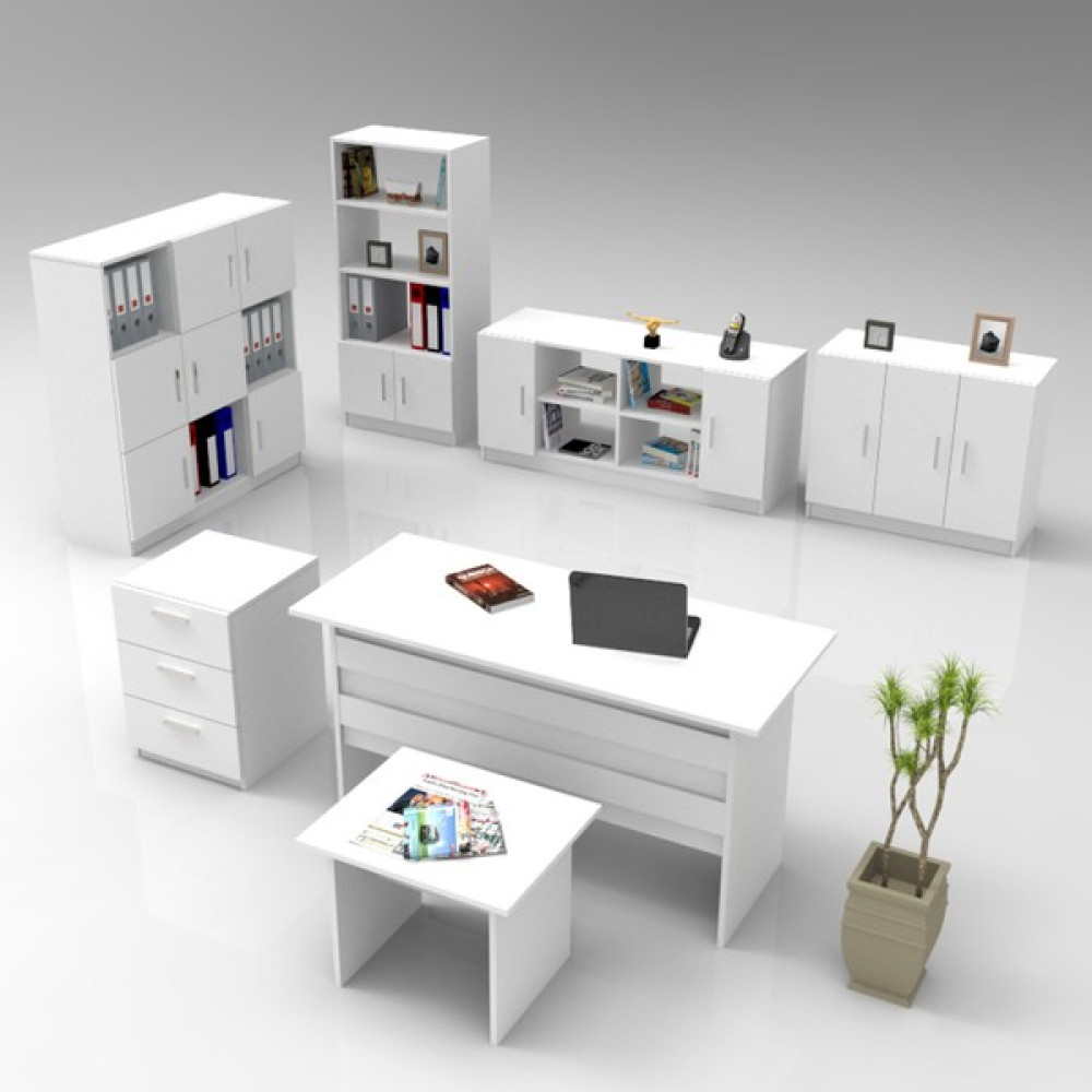Robin Home Verona Abcdefg Ofis Büro Masa Takımı - Y: 74 cm D: 60 cm G: 140 cm - Beyaz Çalışma Masası Fiyatı