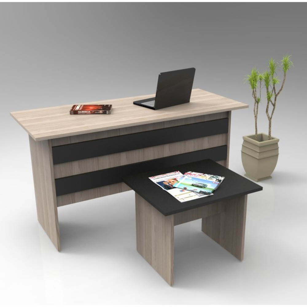 Robin Home Verona Ofis Büro Masa Takımı Ofis Masası Sehpa - Y: 74 cm D: 60 cm G: 140 cm - Siyah Çalışma Masası Fiyatı