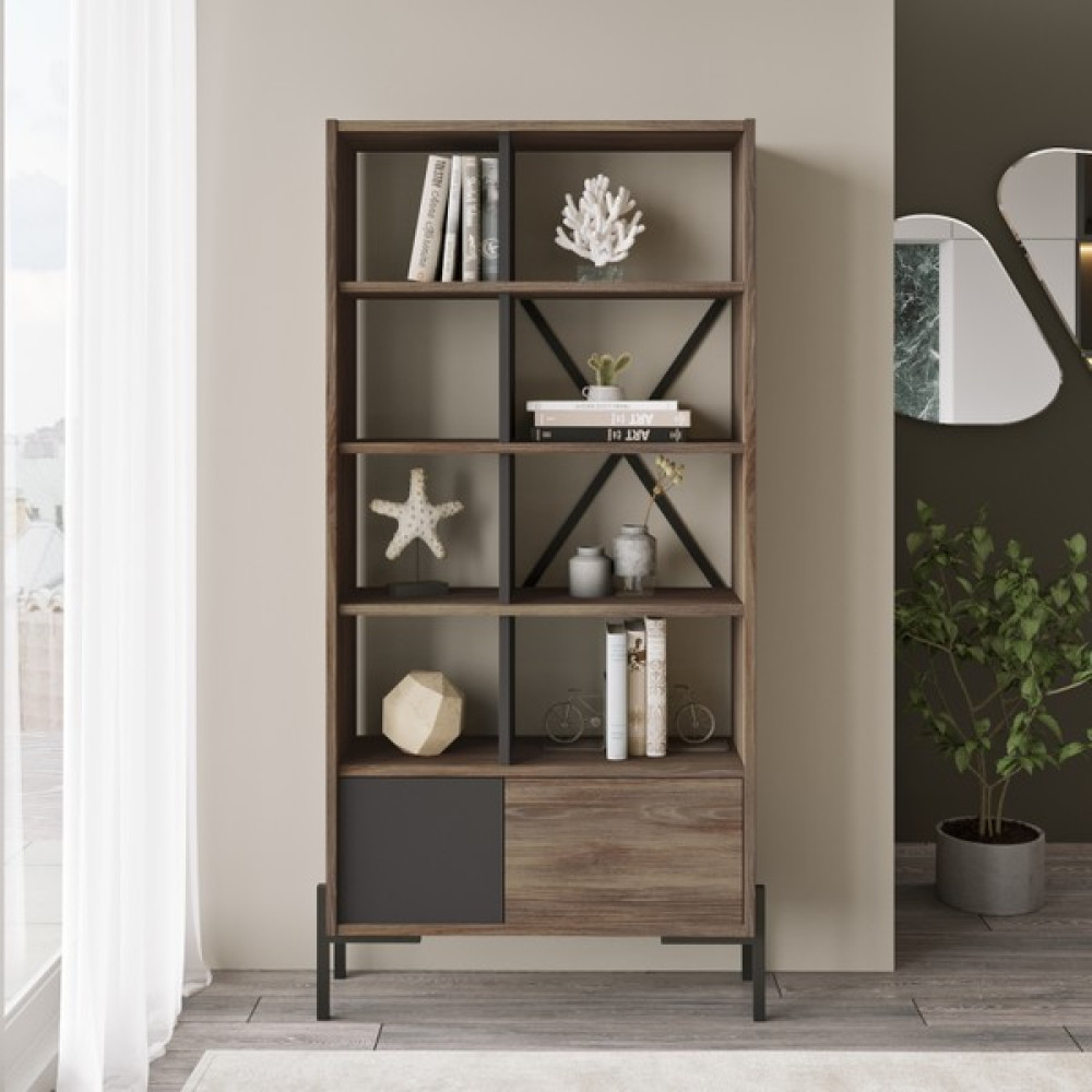 Robin Home Victor Kapaklı Kitaplık Metal Ayaklı Kitaplık Fiyatı