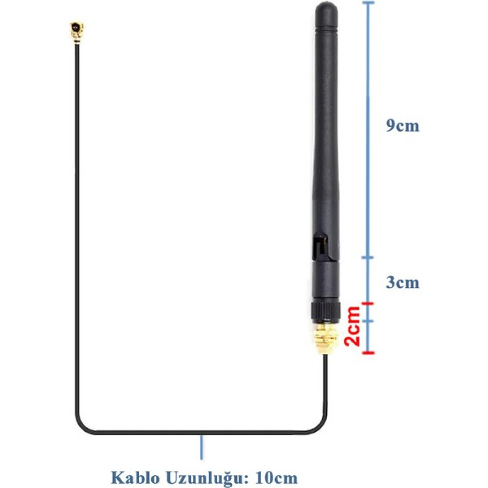 Robiz 2.4ghz 3dbi Wifi Anten Seti ESP8266 Sma + Ufl Soket 900MHZ 1800MHZ 2400GHZ Rf Esp-07 ESP32 Gsm Wifi Oyun & Hobi Fiyatı