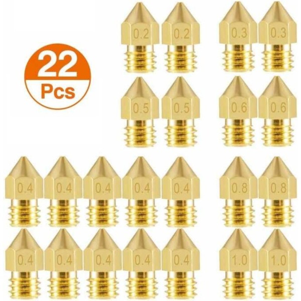 Robo90 22 Adet Mk8 Pirinç Nozzle - Creality-Two Trees Uyumlu Bilgisayar Yedek Parça Fiyatı