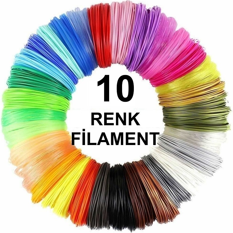 Robobloq 3D Kalem Yazıcı Için 10 Renk 40 Metre (10 x 4 Metre) Pla Filament - Renkli Kalem & Yazı Gereçleri Fiyatı