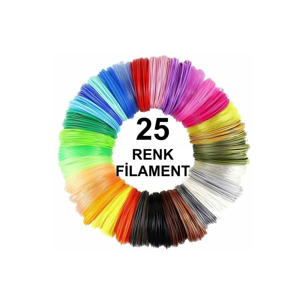 Robobloq 3d Kalem Yazıcı Için 25 Renk 100 Metre (25x 4 Metre) Pla Filament Filament Fiyatı
