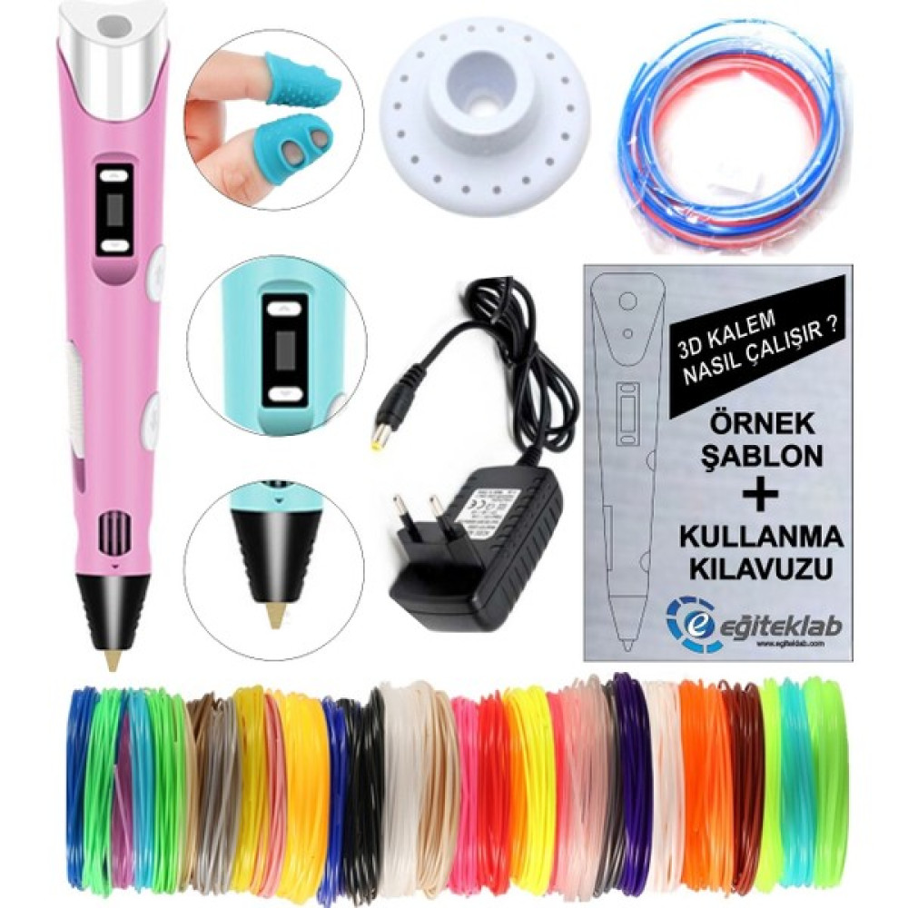 Robobloq Pembe 3D Kalem Yazıcı+25 Renk 50 Metre (25X2METRE) Pla Filament Oyun & Hobi Fiyatı