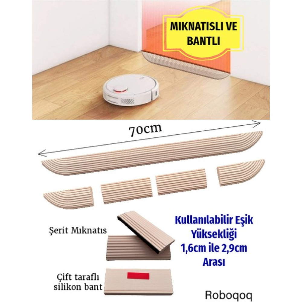 Roboqoq 1.6cm Ten Rengi Robot Elektrikli Süpürge Rampası Kapı Eşik Rampası Elektrikli Süpürge Aksesuarları Fiyatı