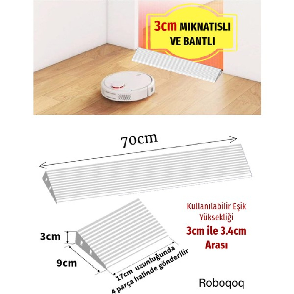 Roboqoq 3cm Beyaz Robot Elektrikli Süpürge Rampası Kapı Eşik Rampası - 3 cm Beyaz Elektrikli Süpürge Aksesuarları Fiyatı
