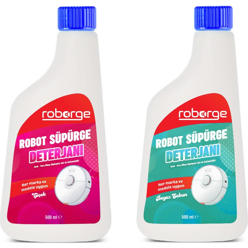Roborge Robot Süpürge Deterjanı 500 ml x2 Çiçek - Beyaz Sabun Robot Süpürgeler Fiyatı