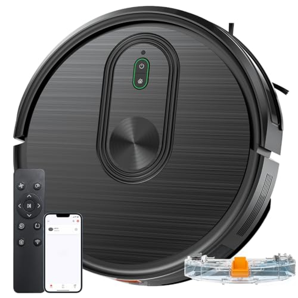 Robot Vacuum and Mop Combo, 2 in 1 Mopping Robotic Vacuum with Schedule, App/Bluetooth/Voice, Max Suction 3200Pa, Self-Charging Robot Vacuum Cleaner, Slim, Ideal for Pet Hair, Hard Floor, Carpet Robot Vacuums Fiyatı