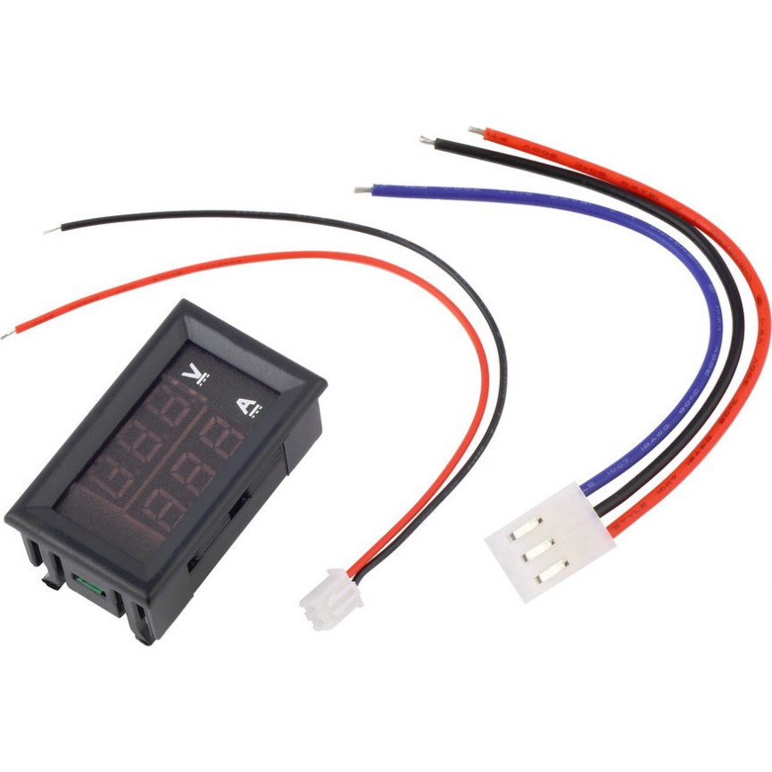 Robotekno Dijital Voltmetre ve Ampermetre Dual DC 0-100V 10A Kırmızı & Mevi LED Ekran Hobi Elektroniği Fiyatı