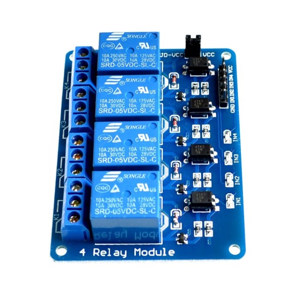 Robotekno Dört Kanal Röle Kartı 5v 4'lü Röle Modülü 4 Kanal Röle Arduino Hobi Elektroniği Fiyatı