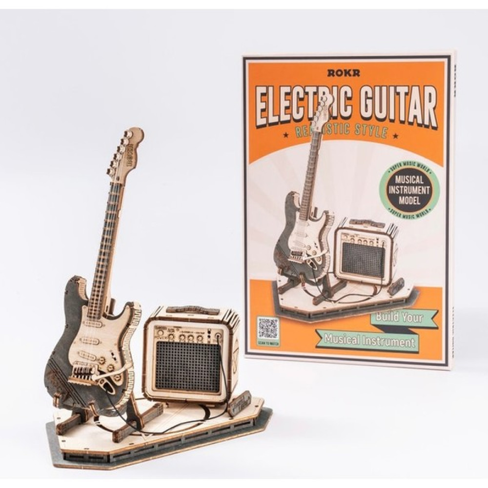 Robotime Rokr Electric Guitar 3D Ahşap Puzzle TG605K (Yurt Dışından) Eğitici Oyuncak Fiyatı
