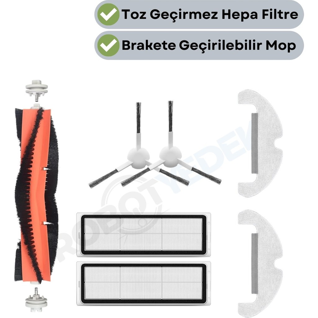 robotyedek Dreame D10 Plus Gen 2 (RLD32GD) Uyumlu Yedek Parça Seti Fırça Filtre Mop-7 Parça Elektrikli Süpürge Aksesuarları Fiyatı