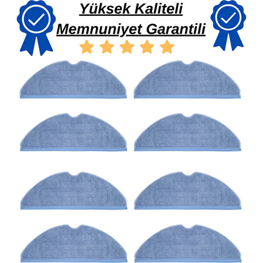 robotyedek Roborock S8, S8 Pro Ultra, S8 Plus Uyumlu 8 Adet Mop Fiber Bez Paspas-Yüksek Kaliteli Elektrikli Süpürge Aksesuarları Fiyatı