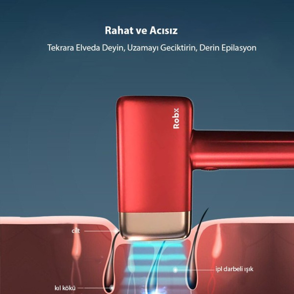Robx Robx A2024 Yeni Nesil Buz Soğutmalı Ipl Ağrısız Epilasyon Cihazı Kesin Sonuç (Robx Türkiye Garantili) - Kırmızı Epilasyon Aletleri Fiyatı