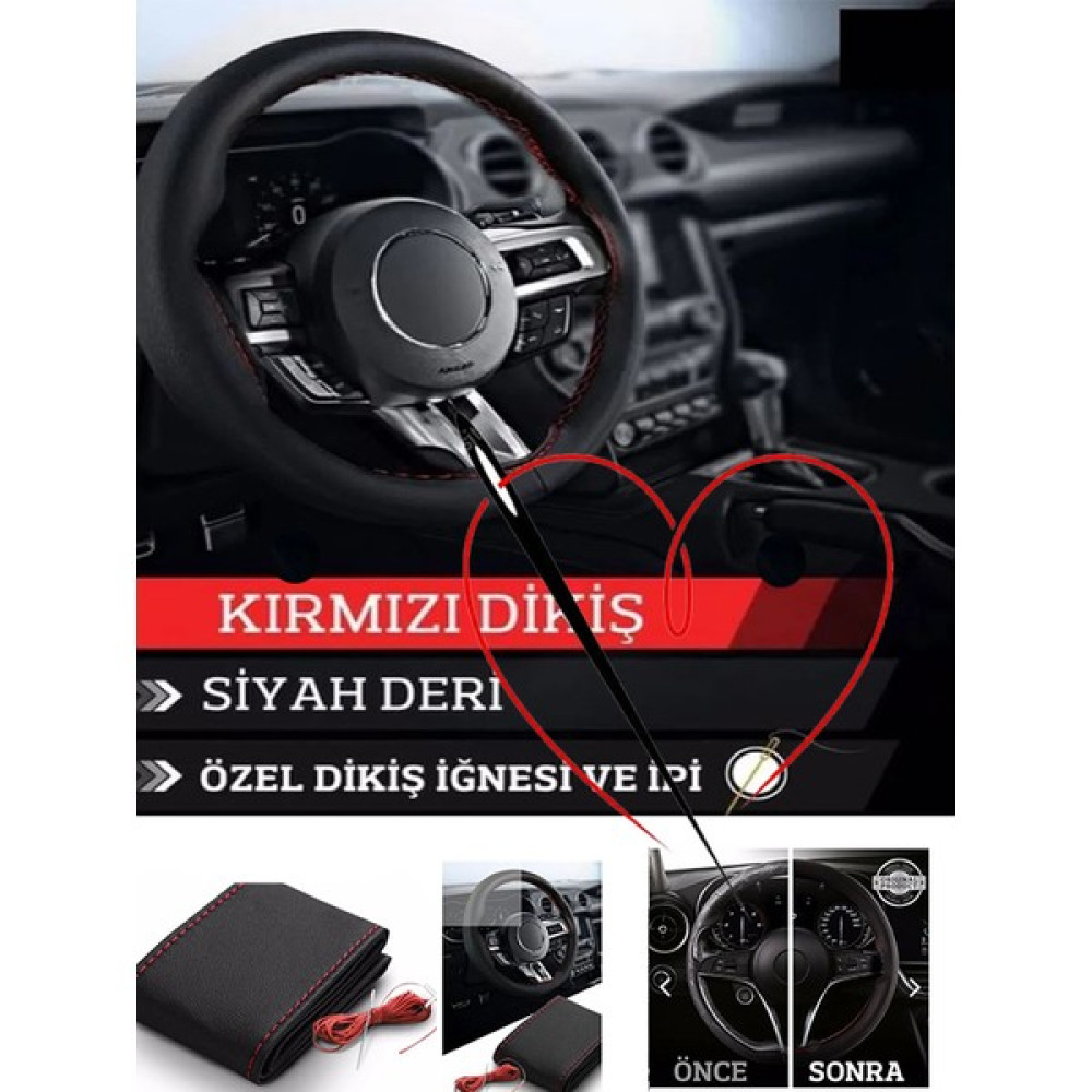 Rocco Renault Kangoo 2008 Uyumlu Araba,oto,araç Direksiyon Kılıfı Kırmızı Dikiş Oto Boyaları Fiyatı