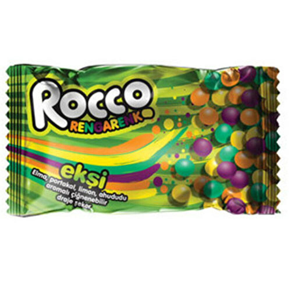 Rocco Rengarenk Ekşi Elma Portakal Limon Şekerleme Sakız Fiyatı