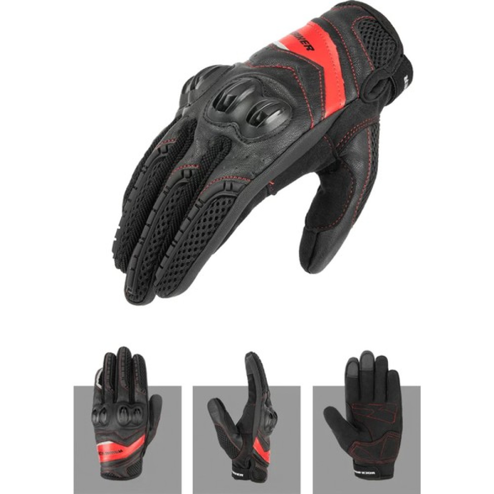 Rock Biker Motosiket Eldiveni Yazlık Korumalı - XL - Siyah - Kırmızı Oto Boyaları Fiyatı