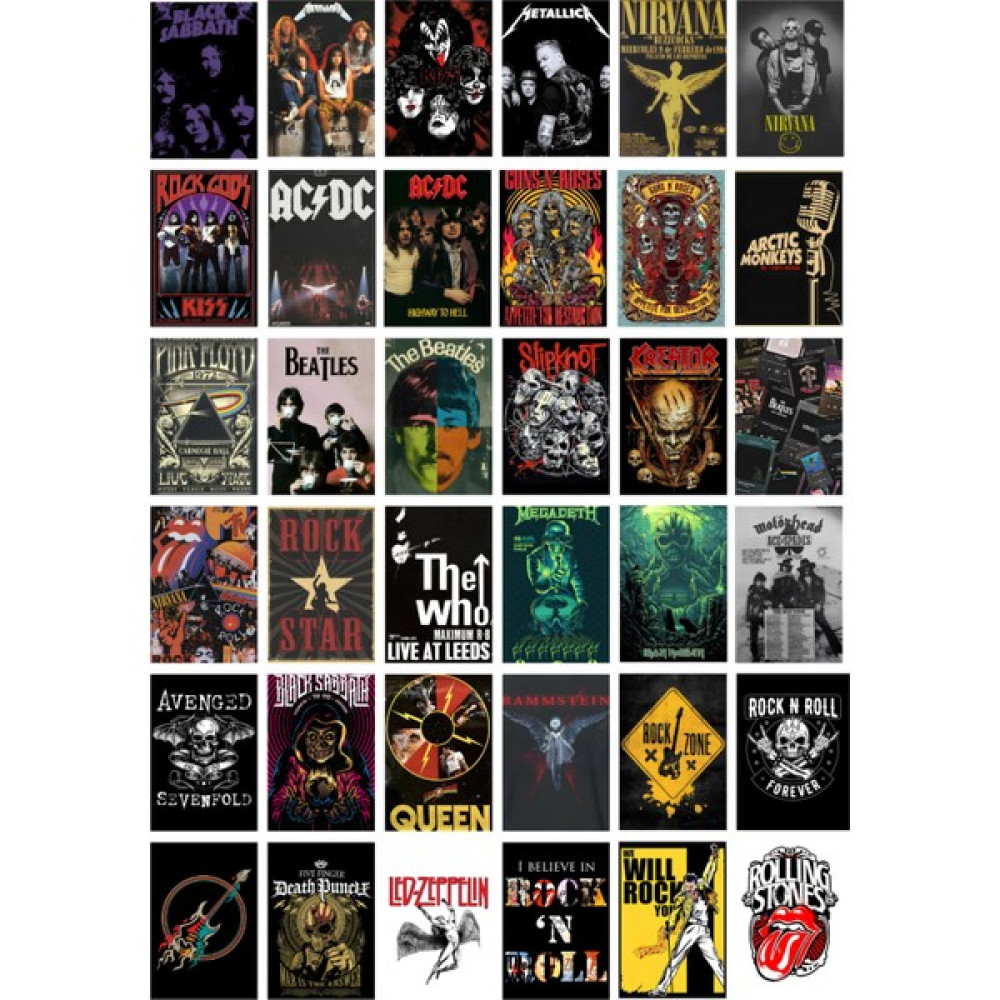 Rock Metal Grup 36'lı Poster Duvar Posteri Seti - 3 Poster Fiyatı
