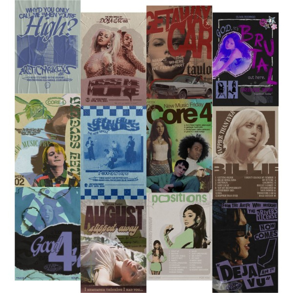 Rock Poster Duvar Kağıdı Seti - 14 x 22 cm Poster Fiyatı