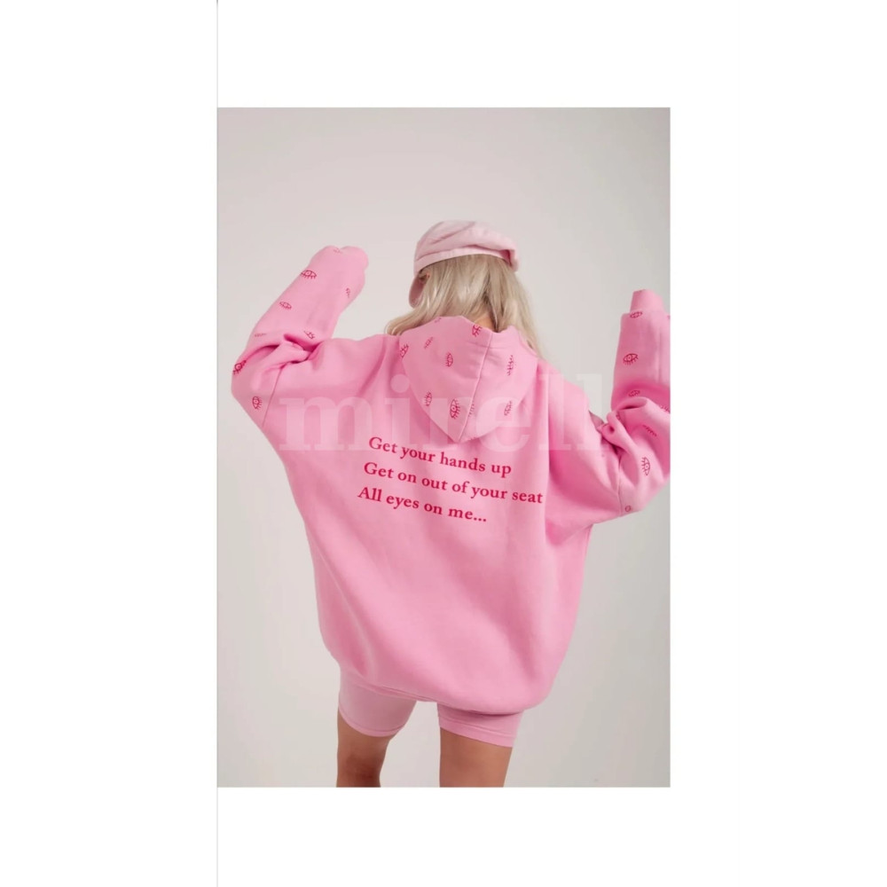 rockcity Pembe Oversize Kapüşonlu Eye Unisex Sweat L Beden Bayan Sweatshirt Fiyatı