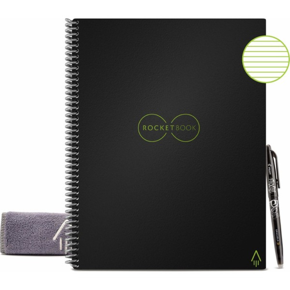 Rocketbook Yeniden Kullanılabilir Akıllı Defter - Siyah - 8.5" x 11" Spiralli Defter Fiyatı