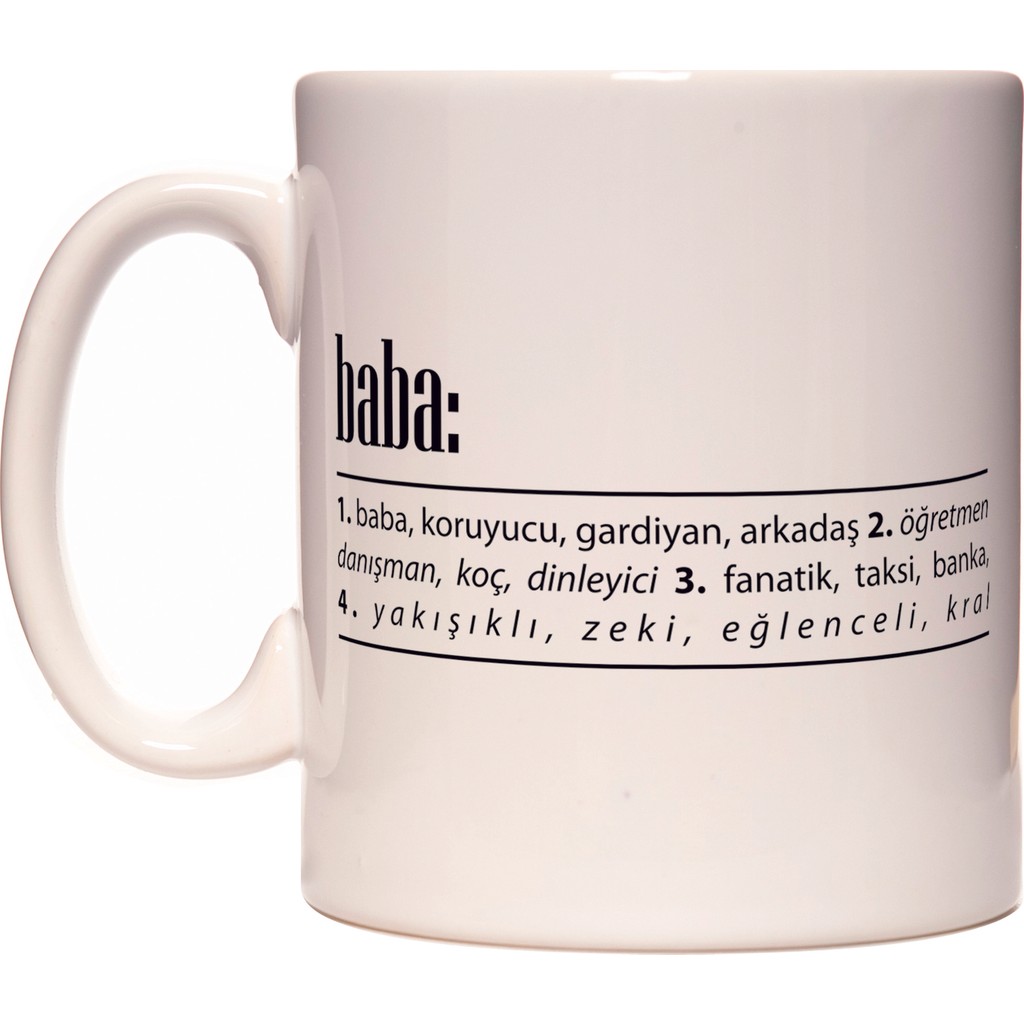 Rock'n Fox Babalar Günü Baba Sözlük Tanımı Tasarım Kupa Bardak Fincan / Bardak / Kahve Takımı Fiyatı