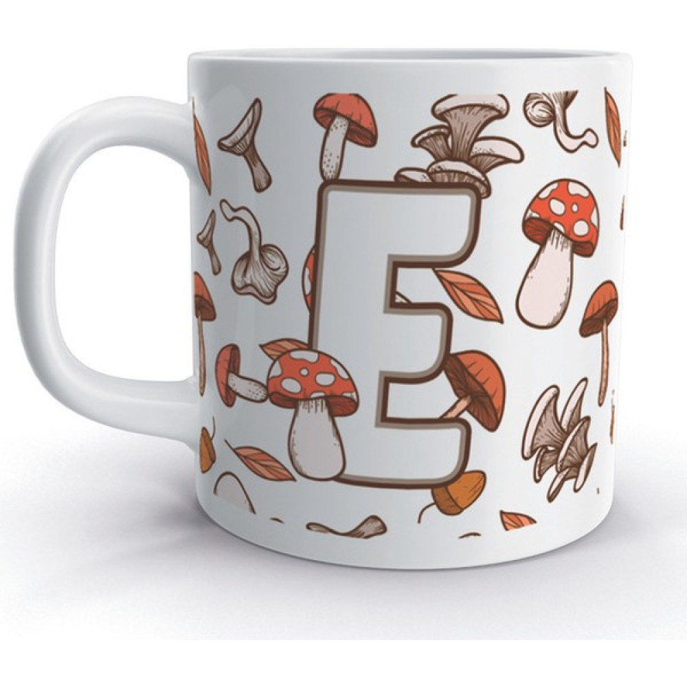 Rock'n Fox E Harfi Mantar Sonbahar Tasarım Desenli Harfli Kupa Bardak Oto Boyaları Fiyatı