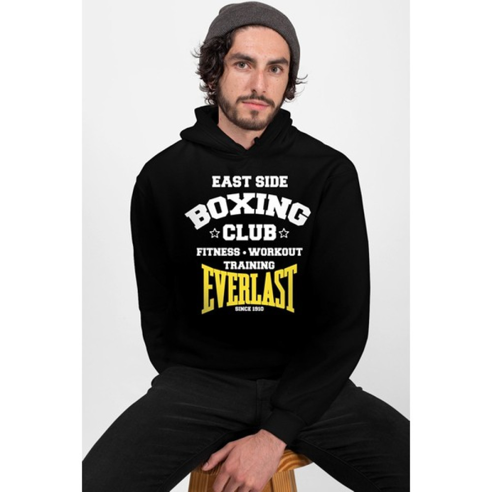 Rock&Roll Boks Kulübü Siyah Erkek Kapşonlu Sweatshirt Erkek Sweatshirt Fiyatı