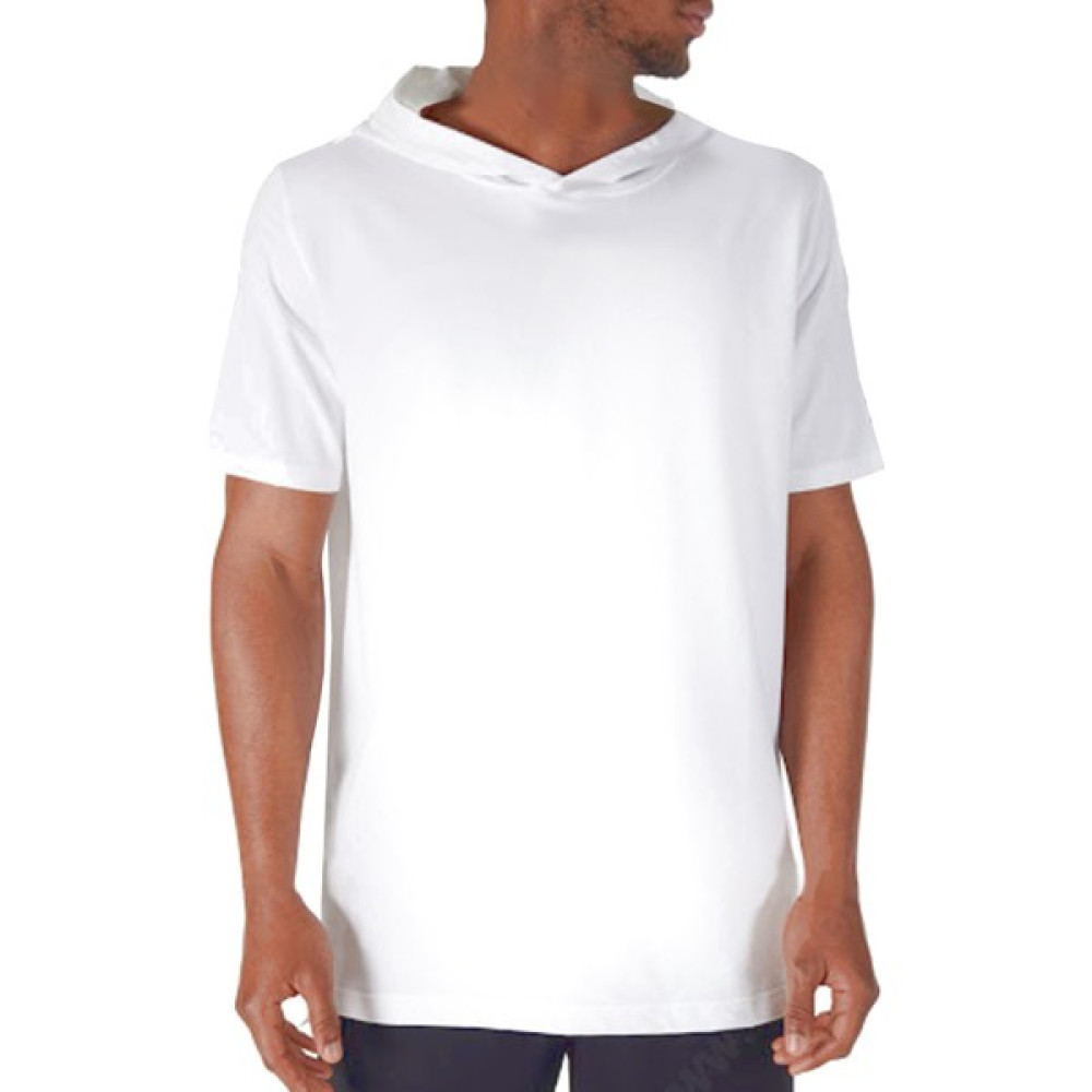 Rock&Roll Düz Baskısız Basic Beyaz Kapüşonlu Kısa Kollu Erkek Tişört Erkek T-shirt Fiyatı