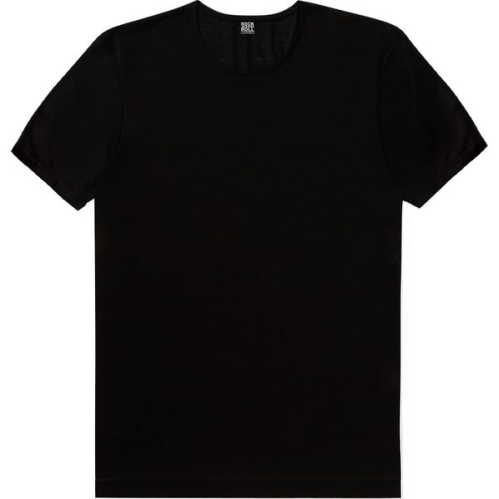 Rock&Roll Düz Baskısız Basic Siyah Kısa Kollu T-Shirt Erkek T-shirt Fiyatı
