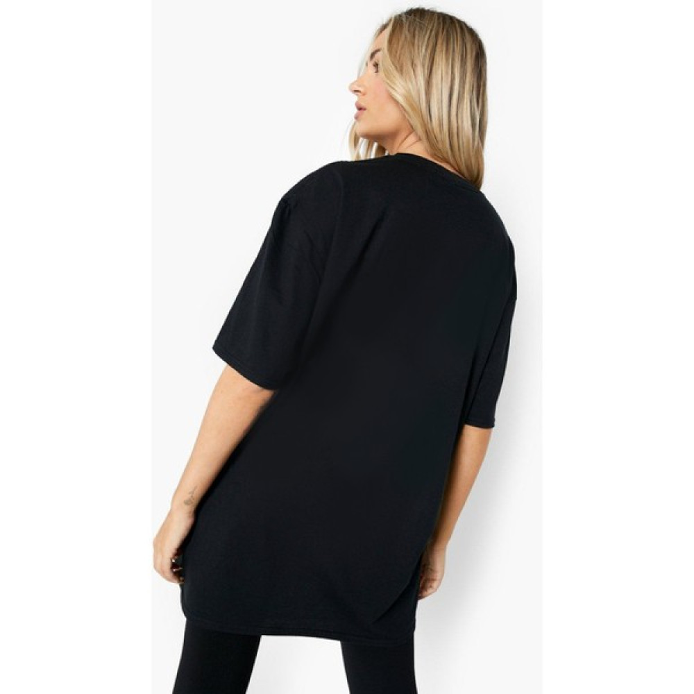 Rock&Roll Hızlı Yaşa Siyah Oversize Kısa Kollu Kadın T-Shirt Bayan T-shirt Fiyatı