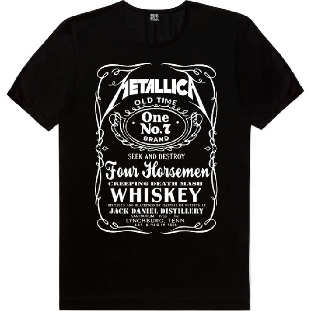 Rock&Roll Metallica Jack Logo Siyah Kısa Kollu T-Shirt Erkek T-shirt Fiyatı