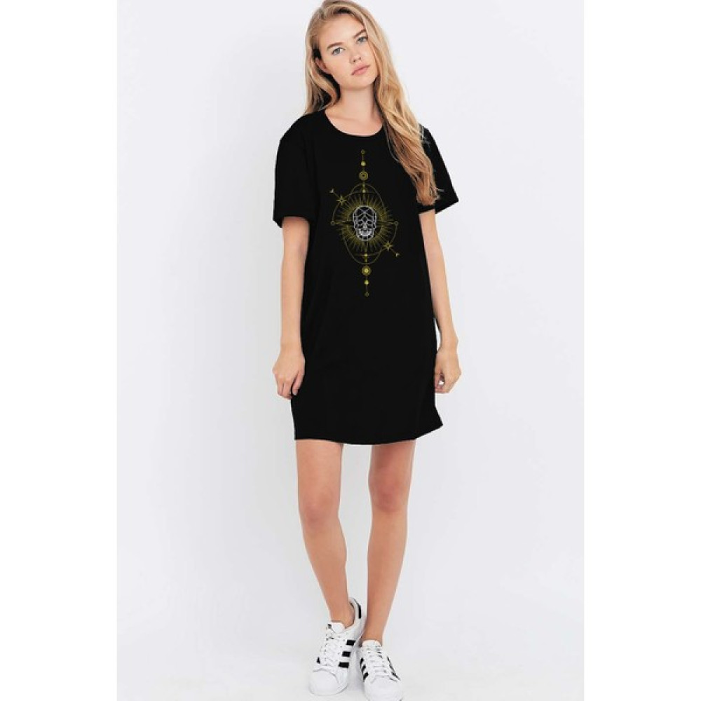 Rock&Roll Rock & Roll Siyah Kuru Güneş Kısa Kollu Penye T-Shirt Elbise Elbise Fiyatı