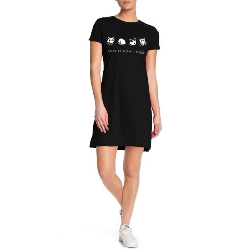 Rock&Roll Rock & Roll Siyah Panda Taklası Kısa Kollu Penye T-Shirt Elbise Elbise Fiyatı