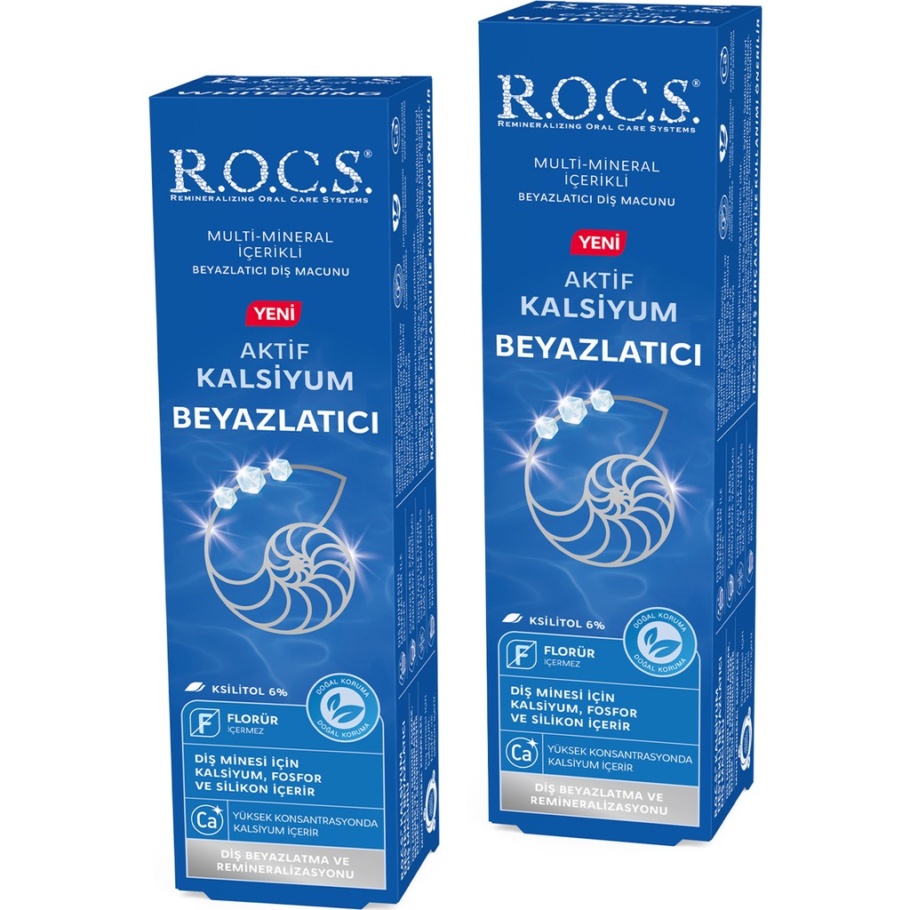 R.O.C.S. Aktif Kalsiyum Diş Macunu 94G x 2 - 2 adet beyazlatıcı diş macunu Diş Macunları Fiyatı