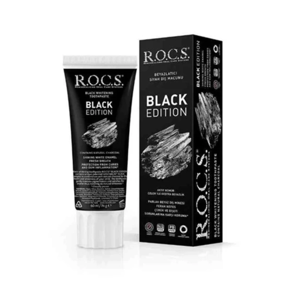 Rocs Black Edition Beyazlatici Siyah Dis Macunu 60 Ml Diş Macunları Fiyatı