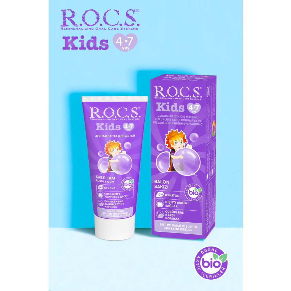 R.O.C.S. Kids 4-7 Yaş Diş Macunu Balon Sakızı 45g Bebek Diş Macunu Fiyatı
