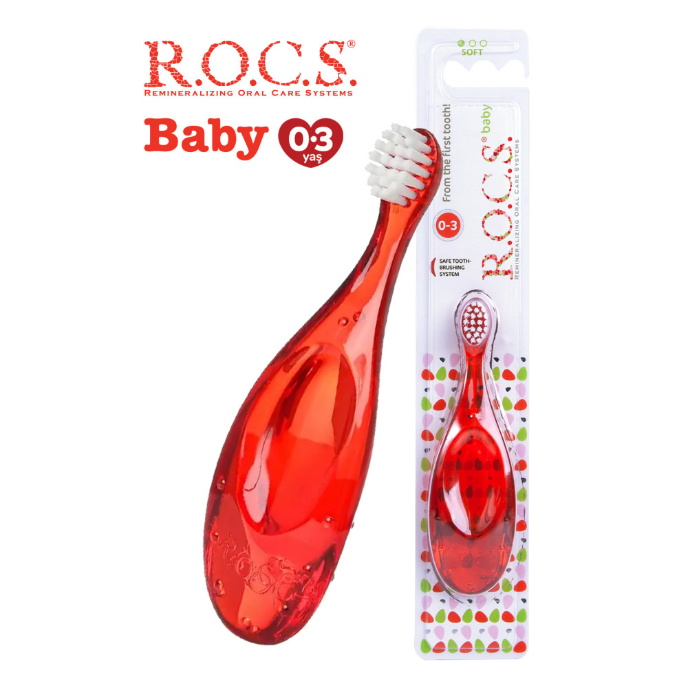 R.O.C.S. Rocs Baby Bebekler Için Diş Fırçası Kırmızı 0-3 Yaş Baby Extra Soft 4607152730333k Diş Fırçaları Fiyatı