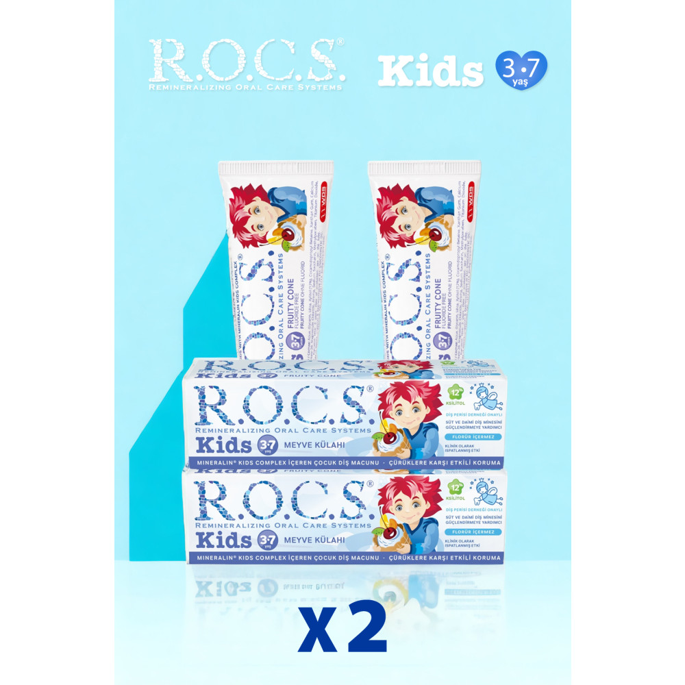 R.O.C.S. Rocs Kids 3-7 Yaş Diş Macunu Meyve Florürsüz 45g X 2 Adet Diş Macunları Fiyatı
