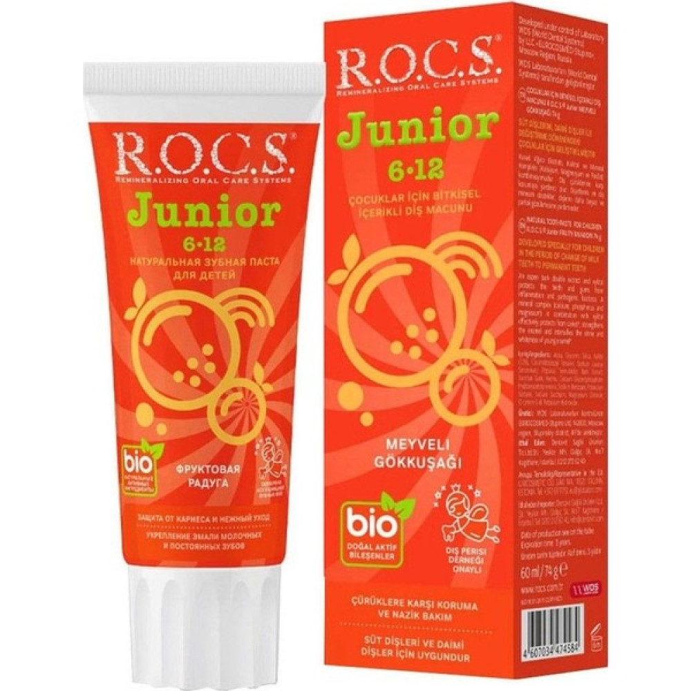 R.o.c.s.junior Diş Macunu 60ML 6-12 Yaş Meyveli Gökkuşağı - Banyo Ürünleri Oto Boyaları Fiyatı
