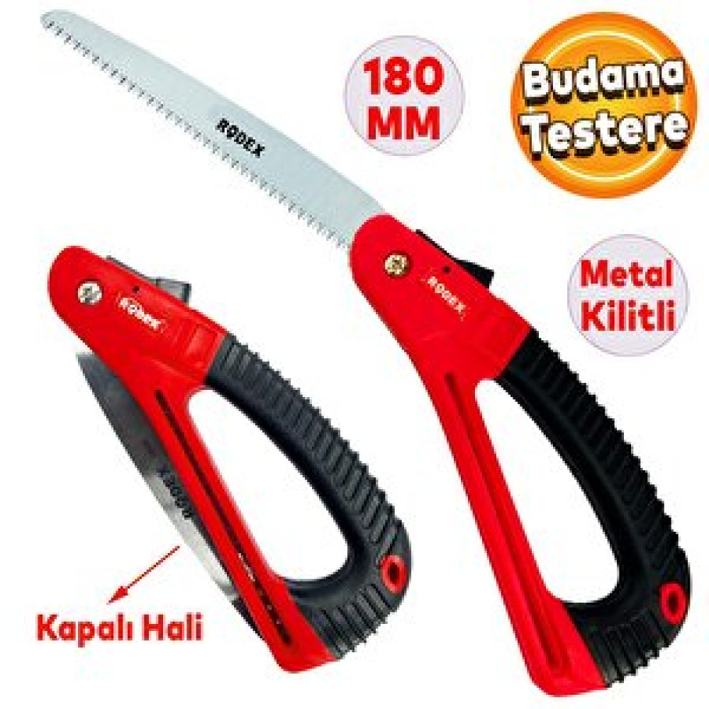 Rodex Budama Testeresi 180 Mm Metal Kilitli Çelik Düz Ağaç Dal Bağ El Testeresi Açılıp Kapanır Dal Budama Makineleri Fiyatı