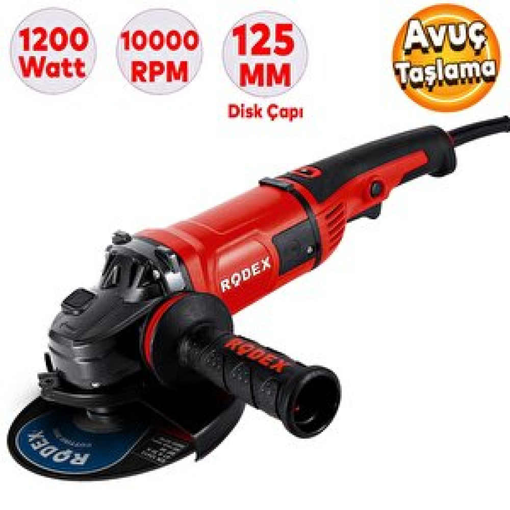 Rodex Rdx1120 Avuç Taşlama Elektrikli 125 Mm 1200 W Taşlama Makinesi Fiyatı