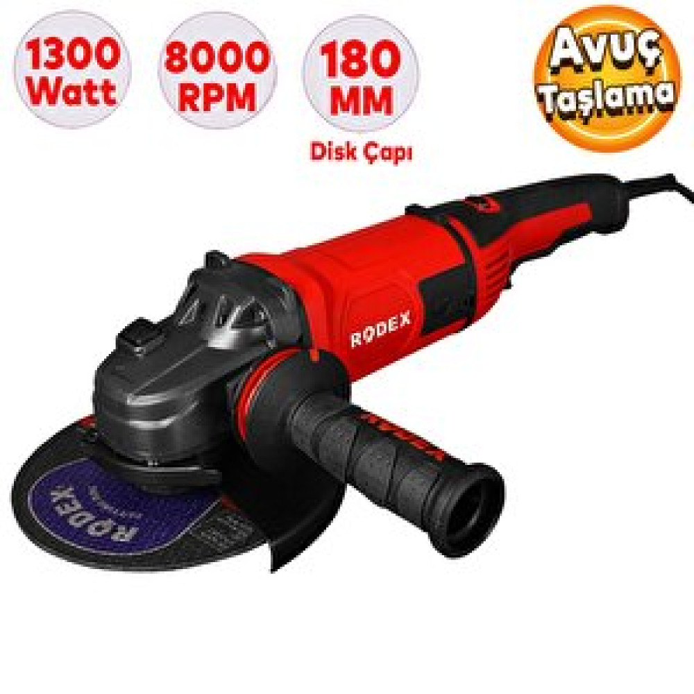 Rodex Rdx1161 Avuç Taşlama Makinesi Elektrikli 180 Mm 1300 W Taşlama Makinesi Fiyatı