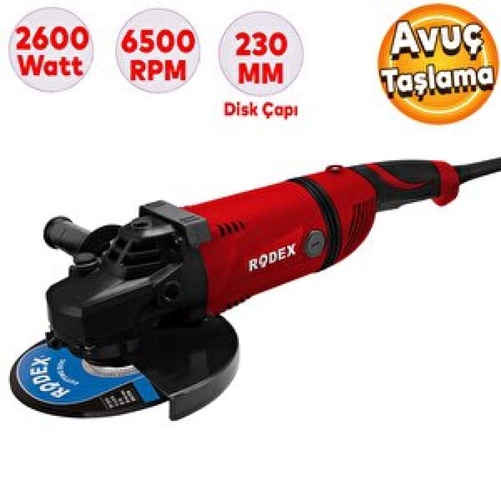 Rodex Rdx1300 Avuç Taşlama Elektrikli 230 Mm 2600 W Taşlama Makinesi Fiyatı