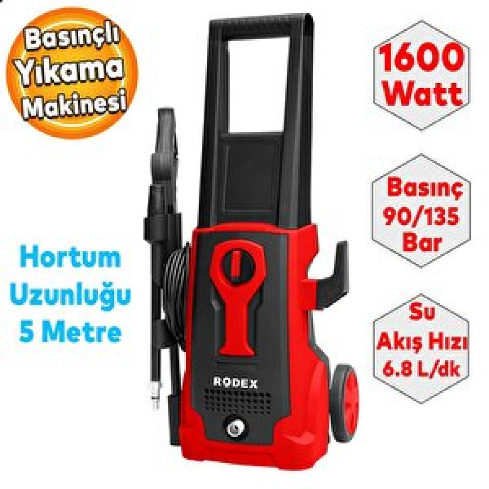 Rodex Rdx710 Basınçlı Halı Araç Oto Yıkama Makinası 1600w 135 Bar Oto Yıkama Ürünleri Fiyatı