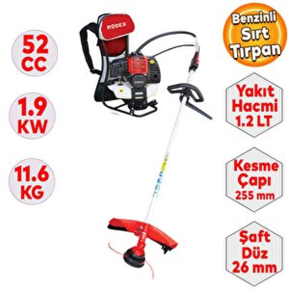 Rodex Rdx9636 Benzinli Sırt Tırpan Testere 52 Cc/1,9 Kw Bahçıvanlık Aletleri Fiyatı