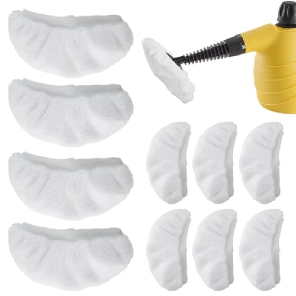 RODISHOMM Steam Cleaner Accessories, Universal Reusable Steam Mop Pads, Steam Shot Attachments, Handheld Steam Cleaner Washable Microfiber Cloth (10 PCS)